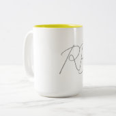 Trendy Unique Creative Monogram Initiaal Letters Tweekleurige Koffiemok (Voorkant links)