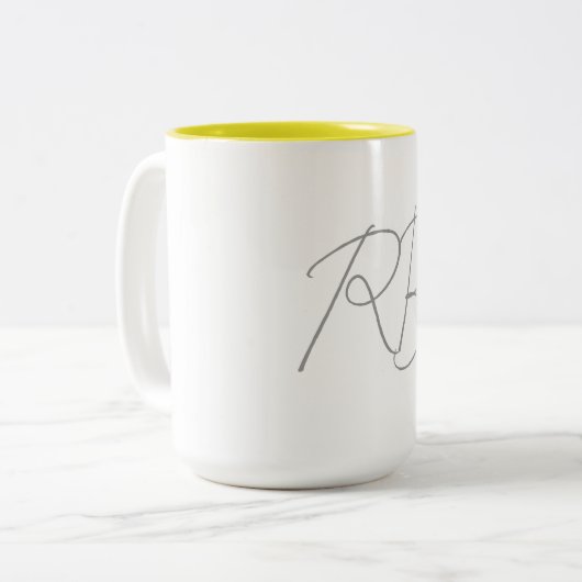 Trendy Unique Creative Monogram Initiaal Letters Tweekleurige Koffiemok (Voorkant links)