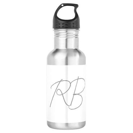 Trendy Unique Creative Monogram Initiaal Letters Waterfles (Voorkant)