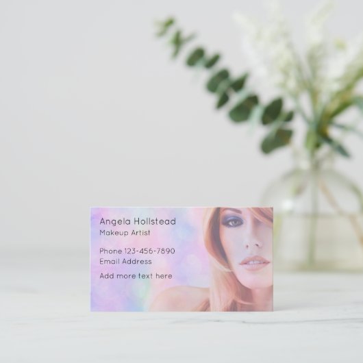 Trendy Unique Makeup Artist Business Cards Visitekaartje (Staand voorkant)