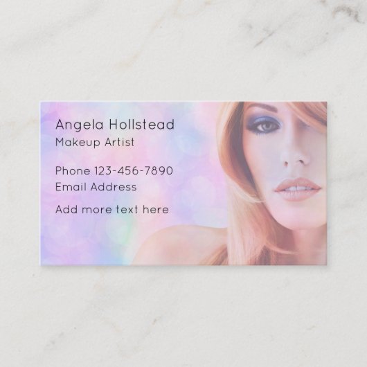 Trendy Unique Makeup Artist Business Cards Visitekaartje (Voorkant)