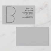 Trendy Unique Monogram Gray Visitekaartje (Voorkant / Achterkant)