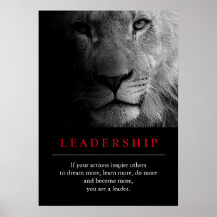 Trendy Unique Motivatie Leadership Lion Poster