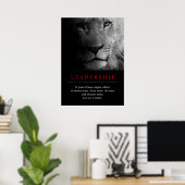 Trendy Unique Motivatie Leadership Lion Poster (Thuiskantoor)