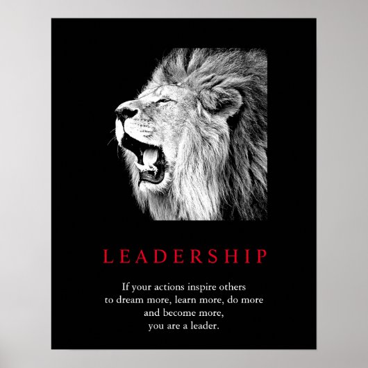 Trendy Unique Motivatie Leadership Lion Poster (Voorkant)
