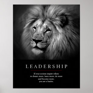Trendy Unique Motivatie Leadership Lion Poster