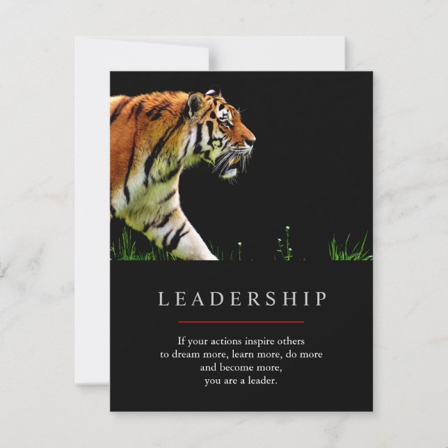 Trendy Unique Motivatie Leadership Tiger (Voorkant)
