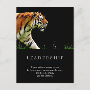 Trendy Unique Motivatie Leadership Tiger Briefkaart
