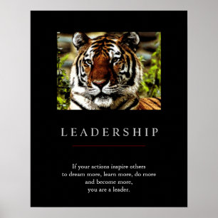 Trendy Unique Motivatie Leadership Tiger Poster