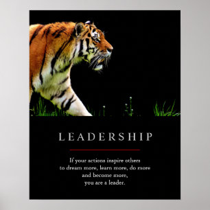 Trendy Unique Motivatie Leadership Tiger Poster