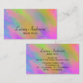 Trendy Unique Neon Roze Blauw Visitekaartje (Voorkant / Achterkant)