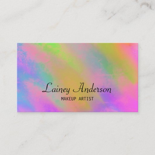 Trendy Unique Neon Roze Blauw Visitekaartje (Voorkant)