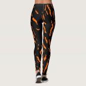Trendy Unique Tiger Oranje Animal Print Pattern Leggings (Achterkant)