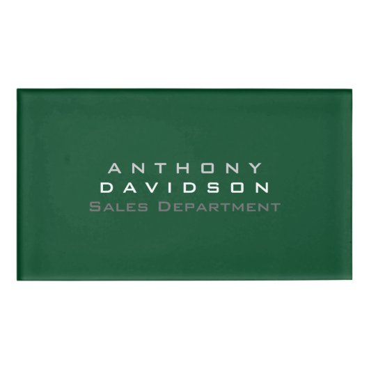 Trendy Up Forest Green Minimalist Business Naambadge (Voorkant)