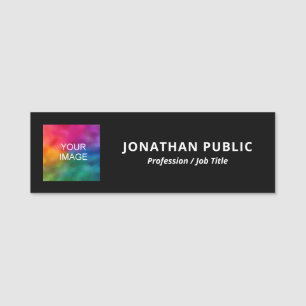 Trendy Upload uw foto of Logo hier Sjabloon Naamplaatje