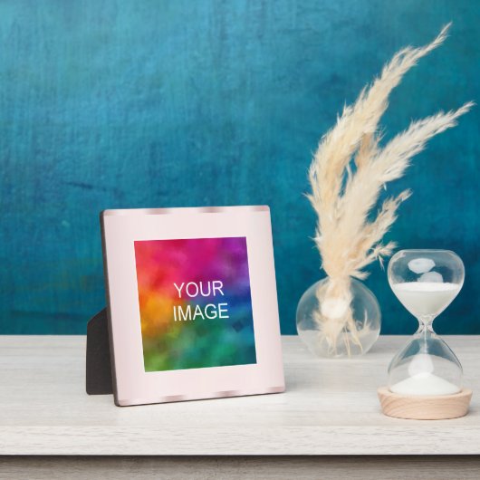 Trendy Upload Your Photo or Logo Rose Gold Easel Fotoplaat (Insitu)