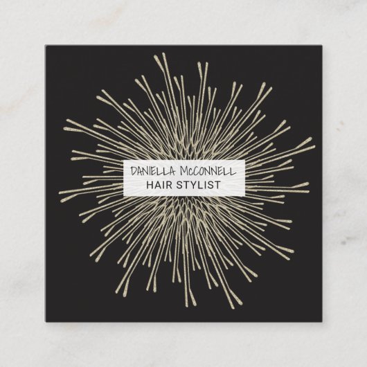 Trendy Upscale Hair Stylist Moderne SALON Bobby Pi Afsprakenkaartje (Voorkant)