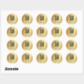Trendy Uw Aangepaste Logo Tekst Gouden QR Code Ronde Sticker (Vel)