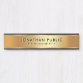 Trendy uw aangepaste tekst Sjabloon Elegant Gold Deurbordje (Voorkant)
