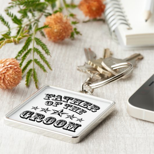 Trendy Vader van de Groom Sleutelhanger (Zijkant)