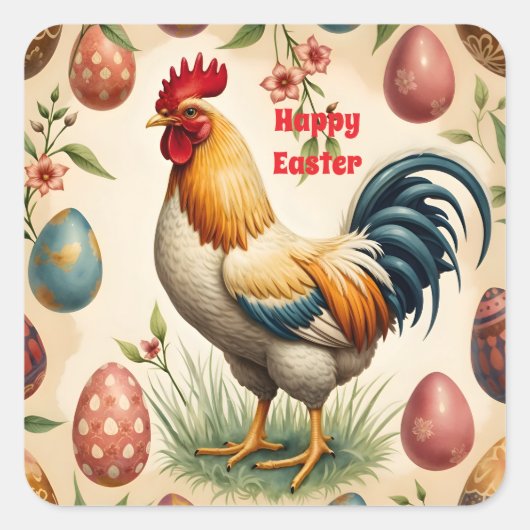 Trendy  vakantie Easter Collectie Vierkante Sticker (Voorkant)