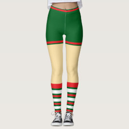 trendy vakantie elf groen wit rood leggings