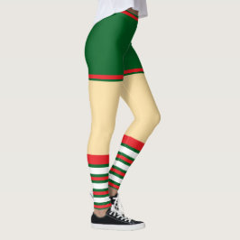 trendy vakantie elf groen wit rood leggings