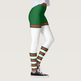 trendy vakantie elf groen wit rood leggings