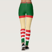  trendy vakantie elf groen wit rood leggings (Achterkant)