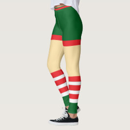 trendy vakantie elf groen wit rood leggings