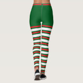  trendy vakantie elf groen wit rood leggings (Achterkant)