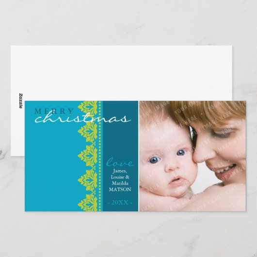 TRENDY VAKANTIE FOTOKAART ::  begrensd L1 Feestdagenkaart (Voorkant / Achterkant)