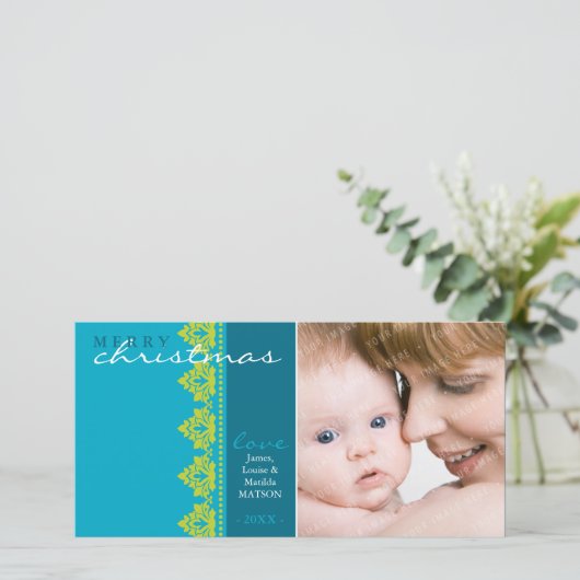 TRENDY VAKANTIE FOTOKAART ::  begrensd L1 Feestdagenkaart (Staand voorkant)