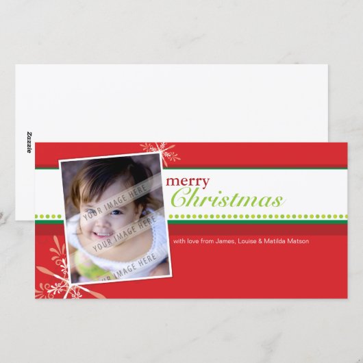 TRENDY VAKANTIE FOTOKAART :: helder geflakkerd 5L Feestdagenkaart (Voorkant / Achterkant)