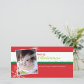 TRENDY VAKANTIE FOTOKAART :: helder geflakkerd 5L Feestdagenkaart (Staand voorkant)