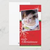 TRENDY VAKANTIE FOTOKAART :: helder geflakkerd 5P Feestdagenkaart (Voorkant / Achterkant)