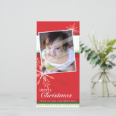 TRENDY VAKANTIE FOTOKAART :: helder geflakkerd 5P Feestdagenkaart (Staand voorkant)