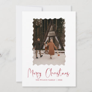 Trendy Vakantie Modern Foto Kerst Vakantiekaart Kaart