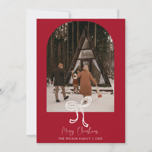Trendy Vakantie Modern Foto Kerst Vakantiekaart Kaart