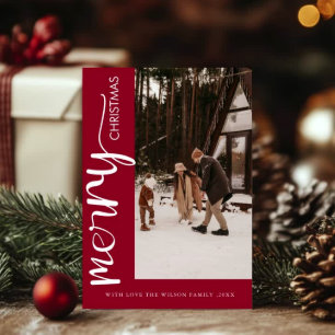 Trendy Vakantie Modern Foto Kerst Vakantiekaart Kaart