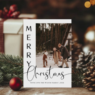 Trendy Vakantie Modern Foto Kerst Vakantiekaart Kaart