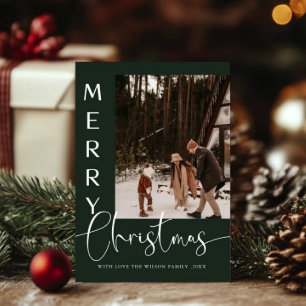 Trendy Vakantie Modern Foto Kerst Vakantiekaart Kaart