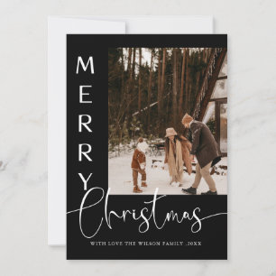 Trendy Vakantie Moderne Foto Kerst Vakantiekaart Kaart