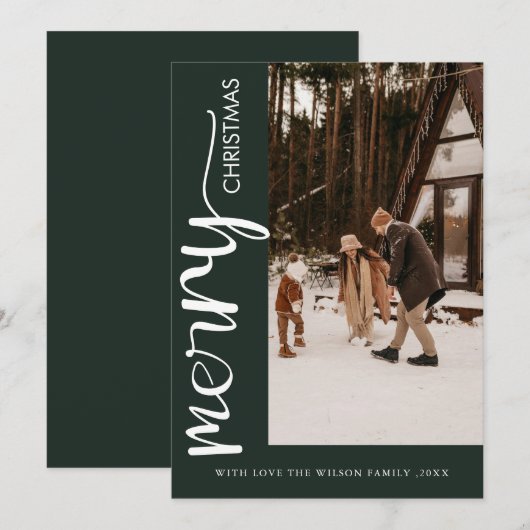 Trendy Vakantie Moderne Foto Kerst Vakantiekaart Kaart (Voorkant / Achterkant)