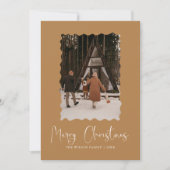 Trendy Vakantie Moderne Foto Kerstvakantie Kaart (Voorkant)