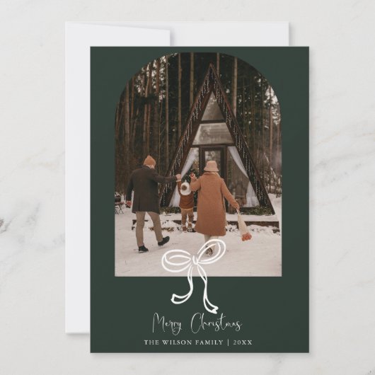 Trendy Vakantie Moderne Foto Kerstvakantie Kaart (Voorkant)