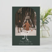 Trendy Vakantie Moderne Foto Kerstvakantie Kaart (Staand voorkant)