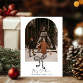 Trendy Vakantie Moderne Foto Kerstvakantie Kaart