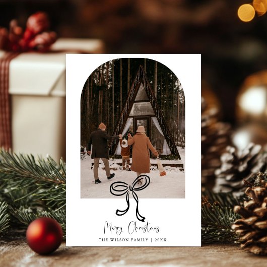 Trendy Vakantie Moderne Foto Kerstvakantie Kaart