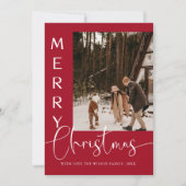 Trendy Vakantie Moderne Foto Kerstvakantie Kaart (Voorkant)